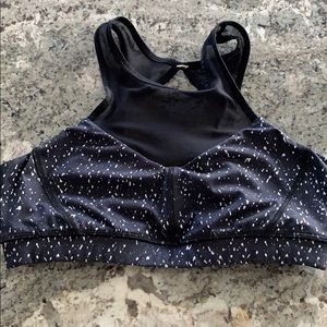 Black and white speckled lululemon bra